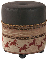 Clovis, Round Ottoman. by Jennifer Taylor