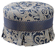 Hampton, Round Ottoman. by Jennifer Taylor