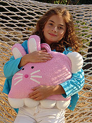 Bunny Girl Hugging Carry Along Outside