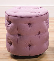 Sandy Wilson - Ottoman.: Tufted Cylinder Ottoman,17 1/2